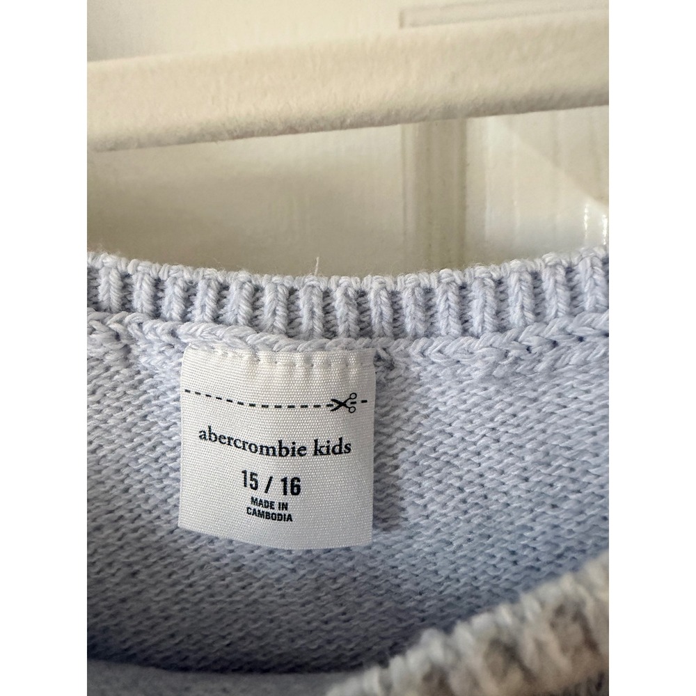 Abercrombie Kids Light Blue Cold Shoulder Knit Sweater 15/16 NWT - Picture 3 of 4